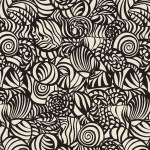 Seashells Black 176681 by Schumacher Fabric