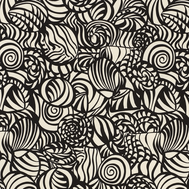 Seashells Black 176681 by Schumacher Fabric ESSENTIALS: INDOOR/OUTDOOR PRINTS & WOVENS See Sample UNITED STATES OF AMERICA - </p><p>Repeat: Horizontal: 26 3/4" (68CM) and Vertical: 38" (97CM) 54" (137CM) - Fabric Carolina -