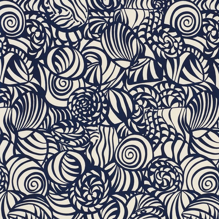 Seashells Navy 176682 by Schumacher Fabric Indooroutdoor-Prints-Wovens 100% Acrylic - Horizontal: 26.75 and Vertical: 38 54 - Fabric Carolina -