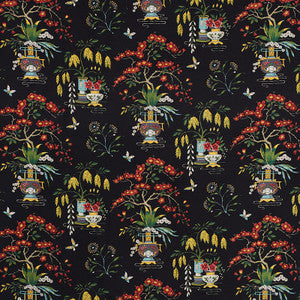 Ming Vase Black 176730 by Schumacher Fabric