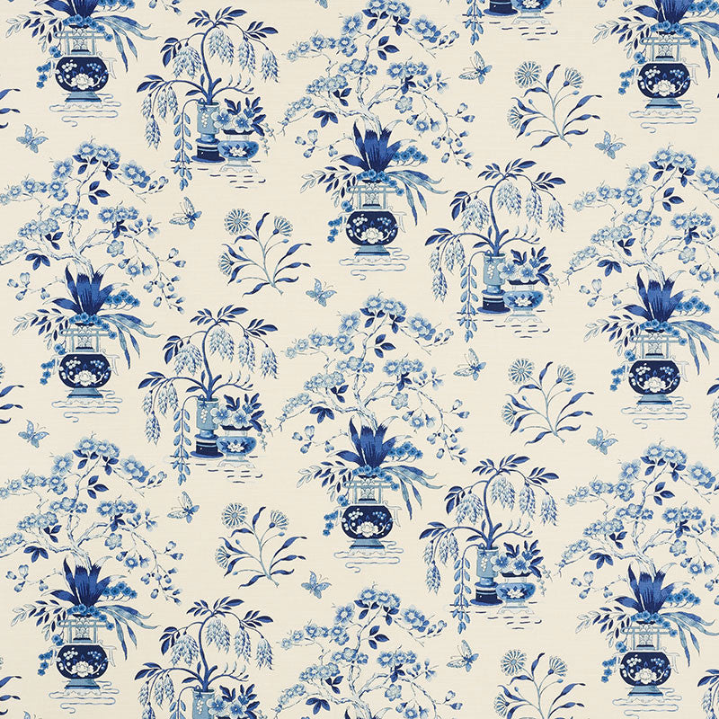 Ming Vase Porcelain 176733 by Schumacher Fabric SCHUMACHER CLASSICS II See Sample UNITED KINGDOM - </p><p>Repeat: Horizontal: 18" (46CM) and Vertical: 19" (48CM) 54" (137CM) - Fabric Carolina -