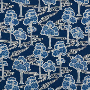 Tree River Blue 176741 by Schumacher Fabric