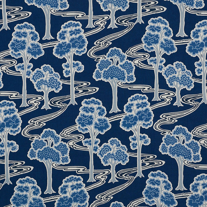 Tree River Blue 176741 by Schumacher Fabric SCHUMACHER CLASSICS II LINEN 100% UNITED KINGDOM </p><p>Repeat: Horizontal: 13 1/2" (34CM) and Vertical: 29" (74CM) 54 - Fabric Carolina -
