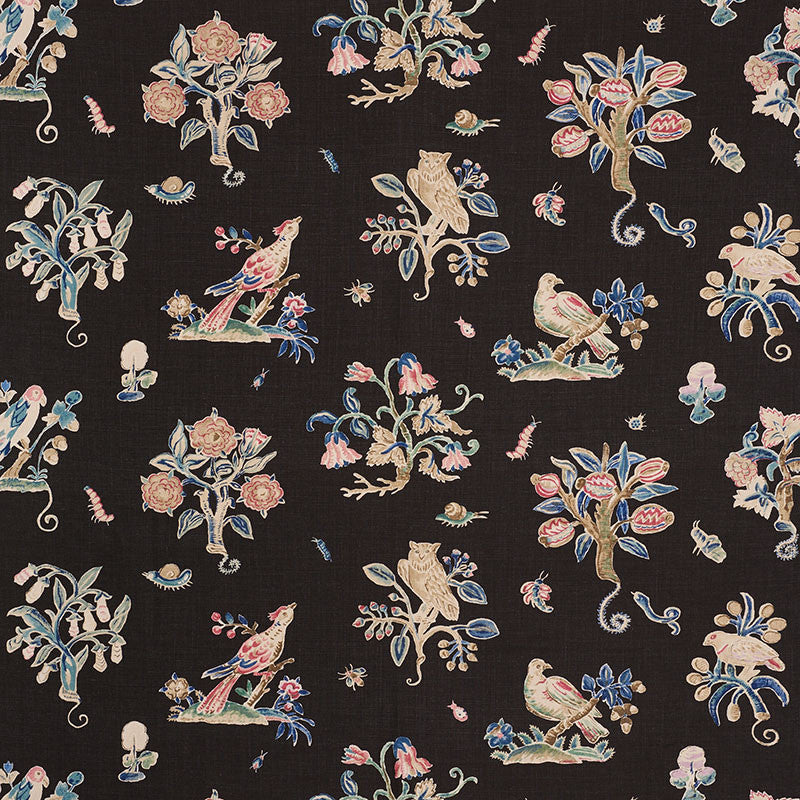 Magical Menagerie Black 176750 by Schumacher Fabric Schumacher-Classics 100% Linen - Horizontal: 54 and Vertical: 23.875 54 - Fabric Carolina -
