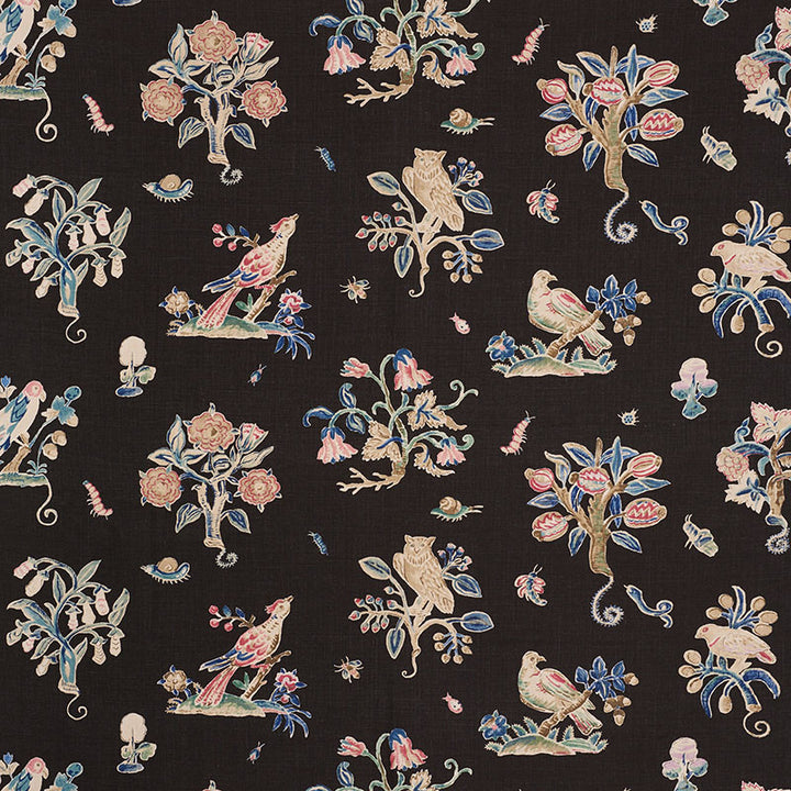 Magical Menagerie Black 176750 by Schumacher Fabric Schumacher-Classics 100% Linen - Horizontal: 54 and Vertical: 23.875 54 - Fabric Carolina -