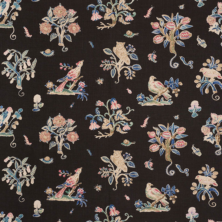 Magical Menagerie Black 176750 by Schumacher Fabric SCHUMACHER CLASSICS II See Sample THAILAND - </p><p>Repeat: Horizontal: 54" (137CM) and Vertical: 23 7/8" (61CM) 54" (137CM) - Fabric Carolina -