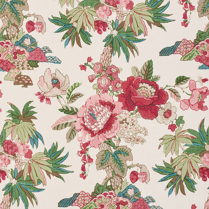 Floribunda Document 176780 by Schumacher Fabric SCHUMACHER CLASSICS II See Sample THAILAND - </p><p>Repeat: Horizontal: 24 1/2" (62CM) and Vertical: 36" (94CM) 49" (124CM) - Fabric Carolina -
