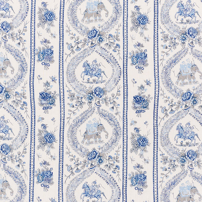 Kandula Blues 176801 by Schumacher Fabric Schumacher-Classics 100% Linen - Horizontal: 18 and Vertical: 12 54.75 - Fabric Carolina -