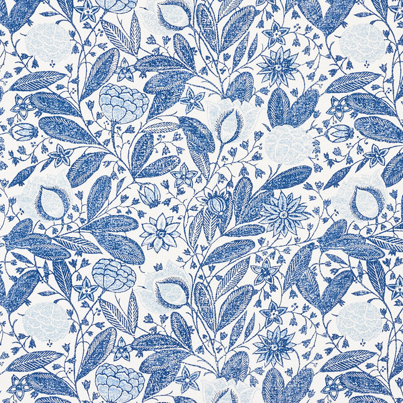 Gloria Delft 176842 by Schumacher Fabric Vogue-Living 90% Linen, 10% Nylon - Horizontal: 18 and Vertical: 16 54 - Fabric Carolina -