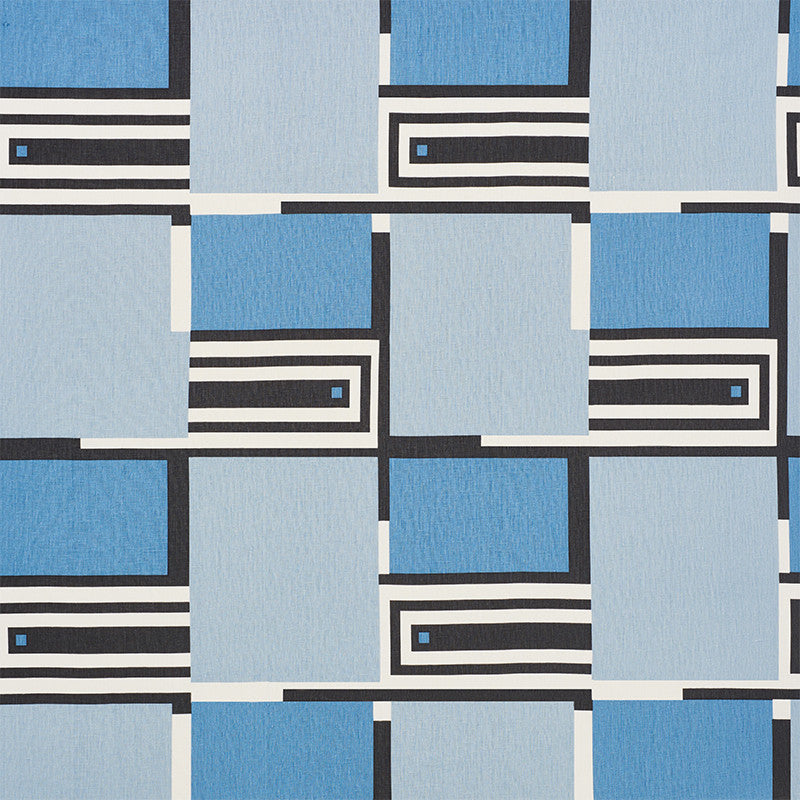 Design 101 Blues 176862 by Schumacher Fabric Applied-Architecture 100% Linen Wyzenbeek 15,000 Horizontal: 24.25 and Vertical: 30 53.5 - Fabric Carolina -