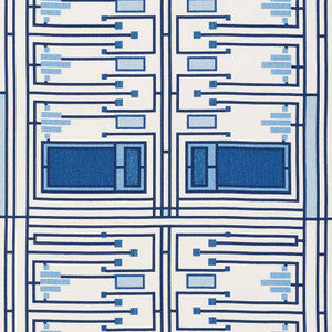 Design 105 Blues 176870 by Schumacher Fabric