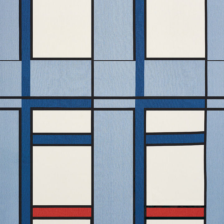 Design 103 Blue & Red 176880 by Schumacher Fabric APPLIED ARCHITECTURE See Sample BELGIUM HEAVY DUTY </p><p>Repeat: Horizontal: 24 1/4" (62CM) and Vertical: 51 3/4" (131CM) 53 1/2" (136CM) - Fabric Carolina -