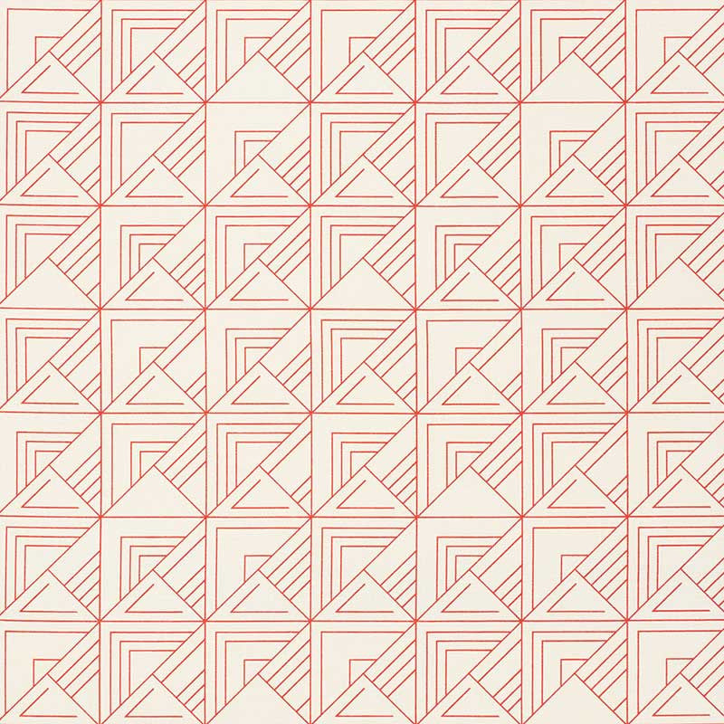 St. Marks Print Red 176911 by Schumacher Fabric Applied-Architecture 55% Linen, 45% Cotton Wyzenbeek 15,000 Horizontal: 9 and Vertical: 17.5 54 - Fabric Carolina -