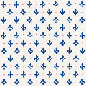Fleur De Lis Bleu & Rouge 176961 by Schumacher Fabric