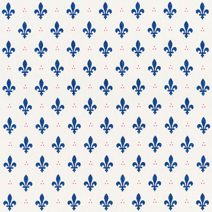 Fleur De Lis Bleu & Rouge 176961 by Schumacher Fabric FRENCH REVOLUTION See Sample BELGIUM MEDIUM DUTY </p><p>Repeat: Horizontal: 2" (5CM) and Vertical: 2 1/2" (6CM) 54" (137CM) - Fabric Carolina -