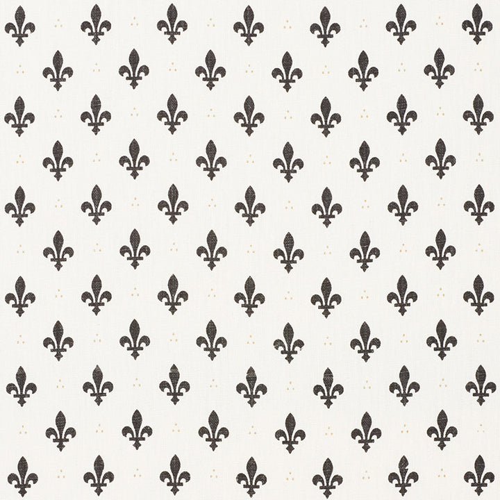 Fleur De Lis Charcoal 176962 by Schumacher Fabric French-Revolution 100% Linen Wyzenbeek 15,000 Horizontal: 2 and Vertical: 2.5 54 - Fabric Carolina -