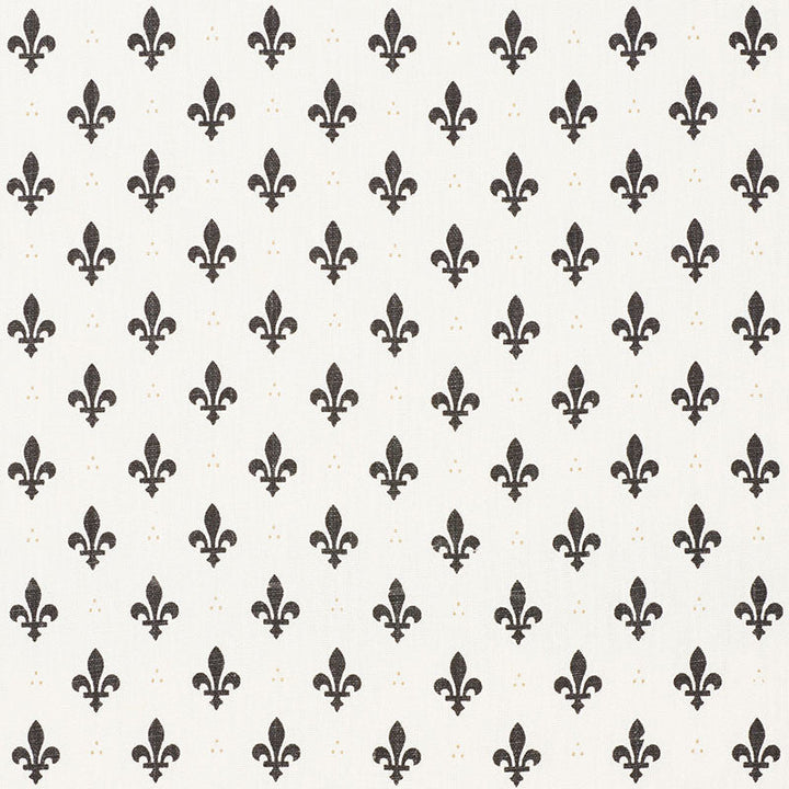 Fleur De Lis Charcoal 176962 by Schumacher Designer Fabric FRENCH REVOLUTION LINEN 100% BELGIUM WYZENBEEK 15,000 </p><p>Repeat: Horizontal: 2" (5CM) and Vertical: 2 1/2" (6CM) 54 - Swanky Fabrics -