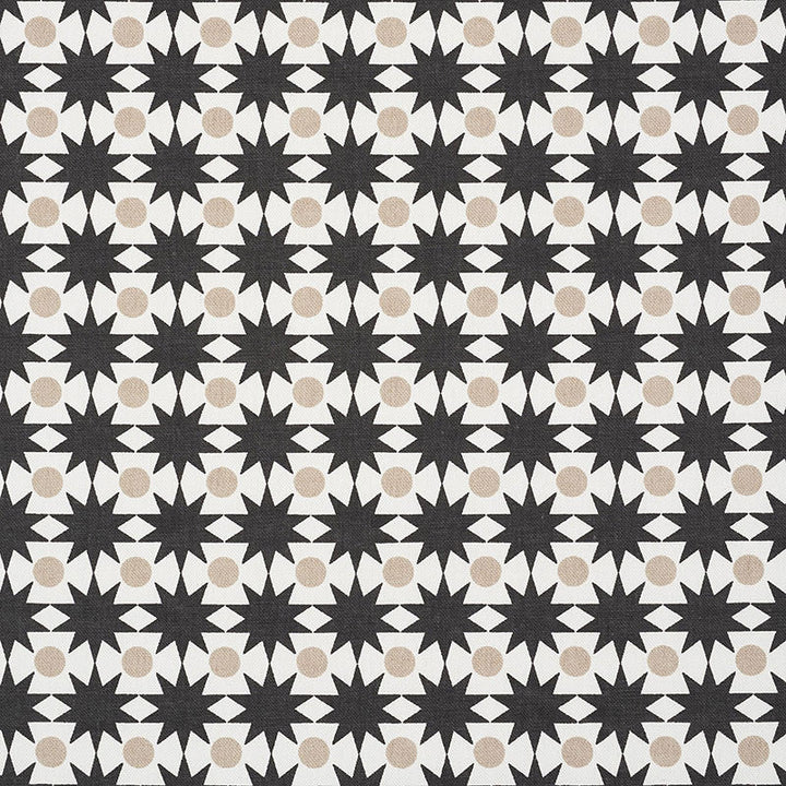 Cosmos Black & Sand 177063 by Schumacher Fabric Schumacher Fabric Cosmos Black & Sand 177063Fabric COTTON DUCK 100% TURKEY </p><p>Repeat: H: HORZ. 1" (3CM) , V: VERT. 1 1/4" (3CM) 54 - Fabric Carolina -