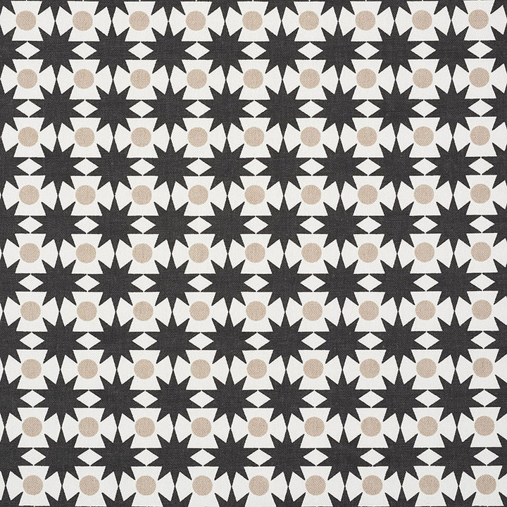 Cosmos Black & Sand 177063 by Schumacher Fabric PRINTS BY STUDIO BON See Sample TURKEY HEAVY </p><p>Repeat: Horizontal: 1" (3CM) and Vertical: 1 1/4" (3CM) 54" (137CM) - Fabric Carolina -