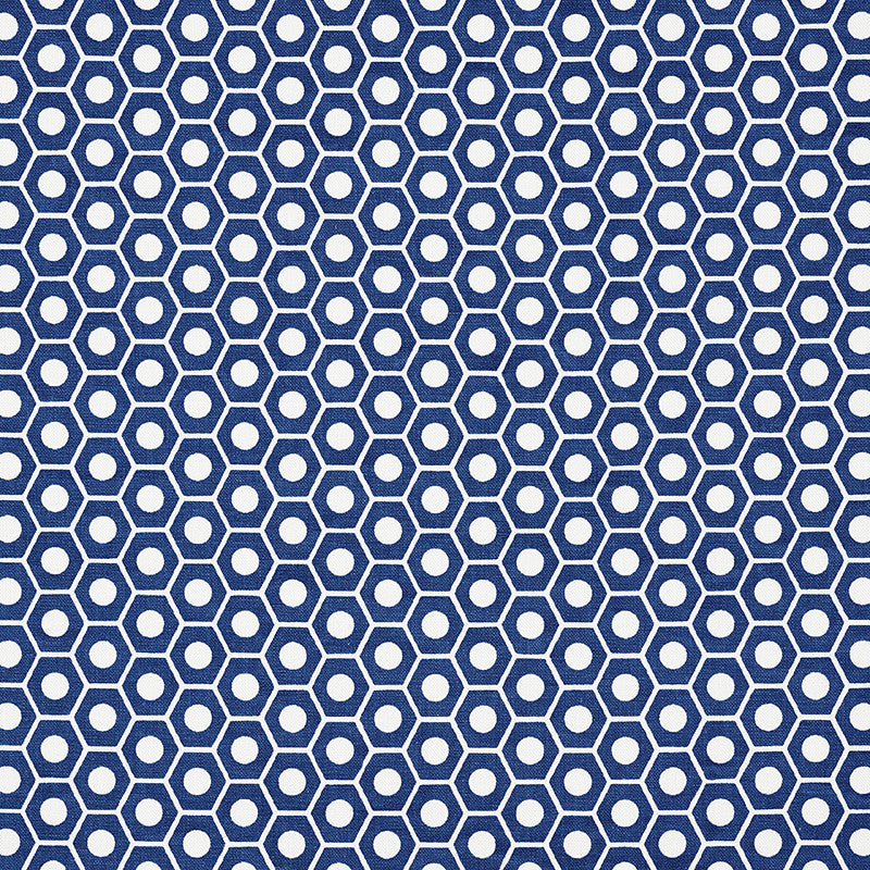 Queen B Navy 177070 by Schumacher Fabric Prints-By-Studio-Bon 100% Cotton - Horizontal: 1.25 and Vertical: 3/4- 54 - Fabric Carolina -