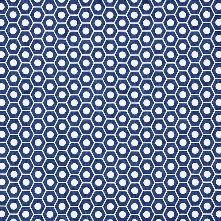Queen B Navy 177070 by Schumacher Fabric Prints-By-Studio-Bon 100% Cotton - Horizontal: 1.25 and Vertical: 3/4- 54 - Fabric Carolina -