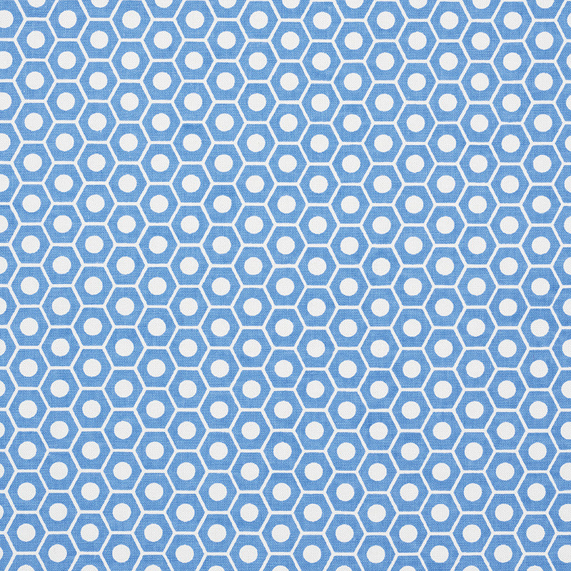 Queen B French Blue 177076 by Schumacher Fabric Prints-By-Studio-Bon 100% Cotton - Horizontal: 1.25 and Vertical: 3/4- 54 - Fabric Carolina -