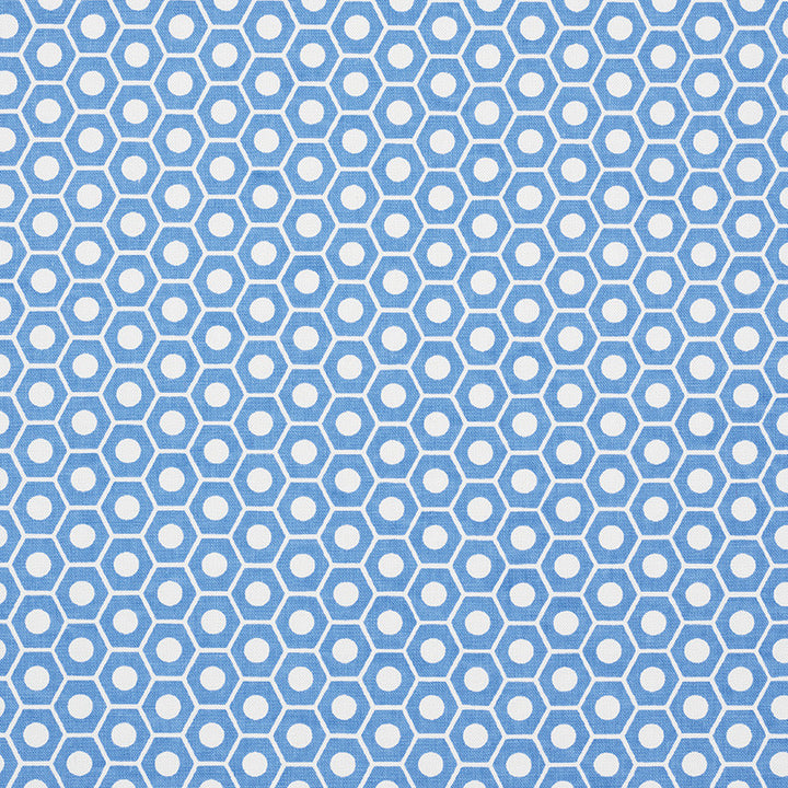 Queen B French Blue 177076 by Schumacher Fabric Prints-By-Studio-Bon 100% Cotton - Horizontal: 1.25 and Vertical: 3/4- 54 - Fabric Carolina -