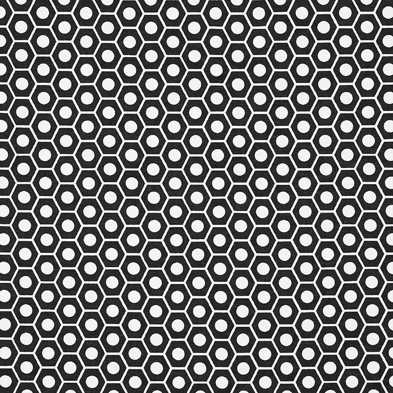 Queen B Black 177078 by Schumacher Fabric PRINTS BY STUDIO BON See Sample TURKEY HEAVY </p><p>Repeat: Horizontal: 1 1/4" (3CM) and Vertical: 3/4" (2CM) 54" (137CM) - Fabric Carolina -
