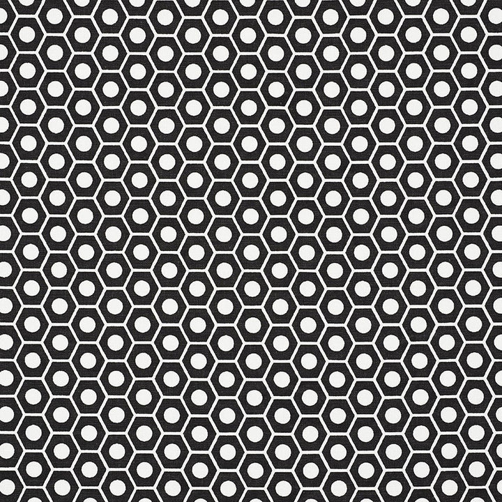 Queen B Black 177078 by Schumacher Fabric PRINTS BY STUDIO BON See Sample TURKEY HEAVY </p><p>Repeat: Horizontal: 1 1/4" (3CM) and Vertical: 3/4" (2CM) 54" (137CM) - Fabric Carolina -