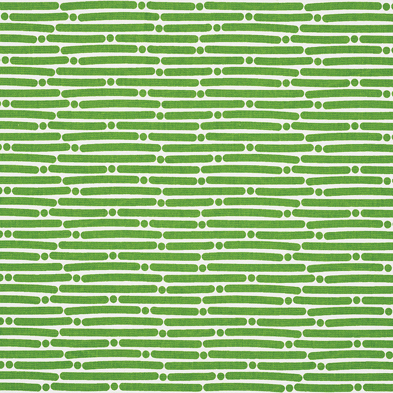 Dot Dash Green 177102 by Schumacher Fabric Prints-By-Studio-Bon 100% Cotton - Horizontal: 9 and Vertical: 1.5 53.75 - Fabric Carolina -