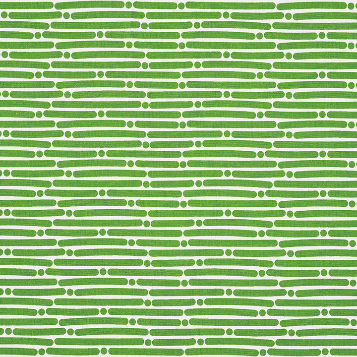 Dot Dash Green 177102 by Schumacher Fabric Prints-By-Studio-Bon 100% Cotton - Horizontal: 9 and Vertical: 1.5 53.75 - Fabric Carolina -