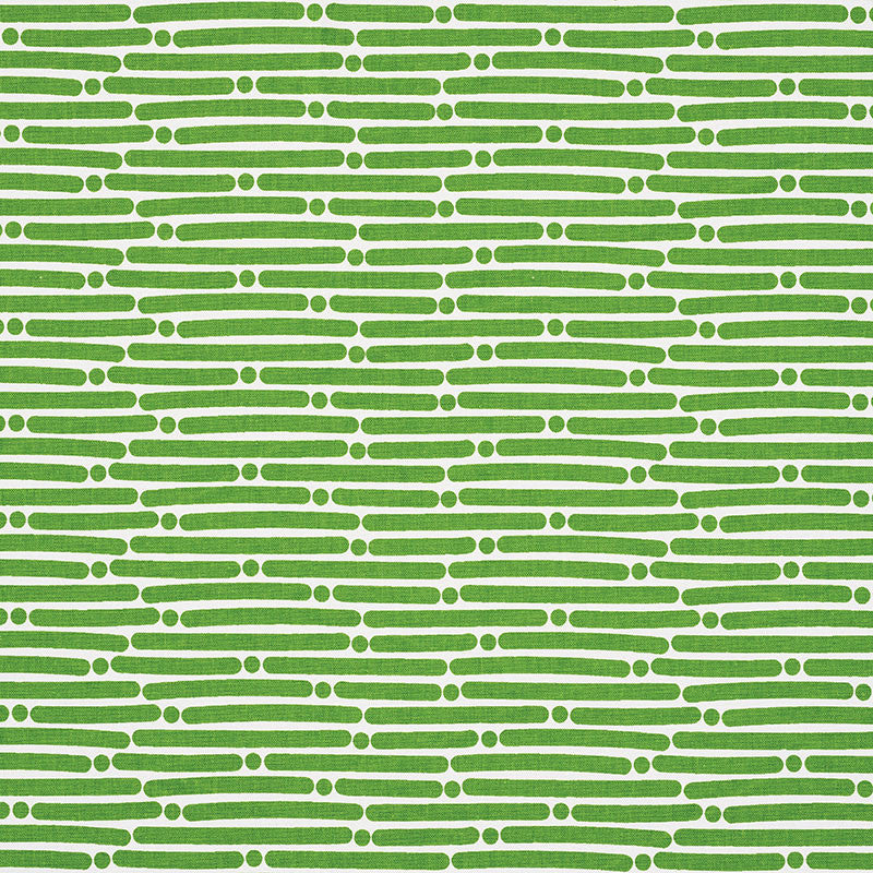 Dot Dash Green 177102 by Schumacher Fabric PRINTS BY STUDIO BON See Sample TURKEY HEAVY </p><p>Repeat: Horizontal: 9" (23CM) and Vertical: 1 1/2" (4CM) 53 3/4" (137CM) - Fabric Carolina -