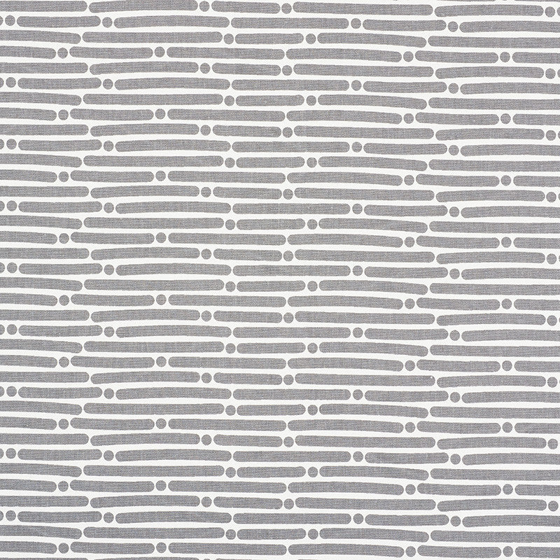 Dot Dash Grey 177104 by Schumacher Fabric Prints-By-Studio-Bon 100% Cotton - Horizontal: 9 and Vertical: 1.5 53.75 - Fabric Carolina -