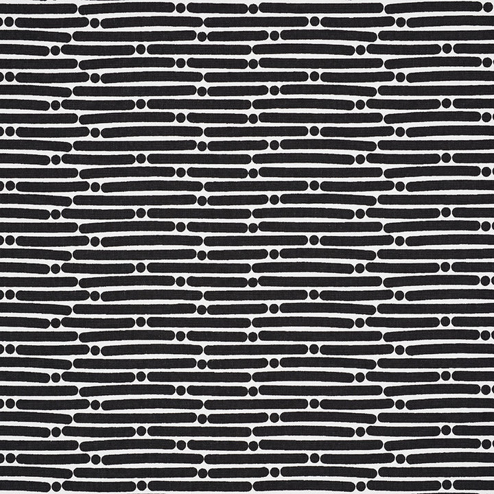 Dot Dash Black 177105 by Schumacher Fabric Prints-By-Studio-Bon 100% Cotton - Horizontal: 9 and Vertical: 1.5 53.75 - Fabric Carolina -