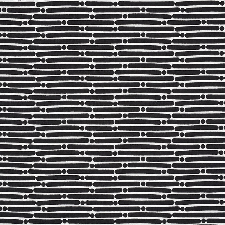 Dot Dash Black 177105 by Schumacher Fabric PRINTS BY STUDIO BON COTTON DUCK 100% TURKEY </p><p>Repeat: Horizontal: 9" (23CM) and Vertical: 1 1/2" (4CM) 53.75 - Fabric Carolina -