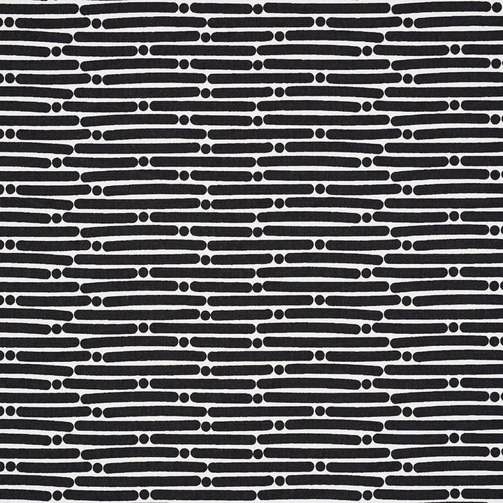 Dot Dash Black 177105 by Schumacher Designer Fabric PRINTS BY STUDIO BON See Sample TURKEY HEAVY </p><p>Repeat: Horizontal: 9" (23CM) and Vertical: 1 1/2" (4CM) 53 3/4" (137CM) - Swanky Fabrics -