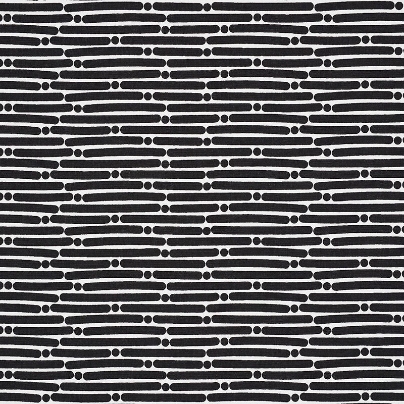 Dot Dash Black 177105 by Schumacher Fabric Schumacher Fabric Dot Dash Black 177105Fabric COTTON DUCK 100% TURKEY </p><p>Repeat: H: HORZ. 9" (23CM) , V: VERT. 1 1/2" (4CM) 53.75 - Fabric Carolina -