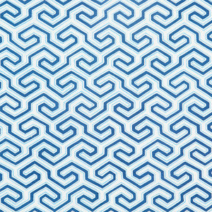 Ming Fret Print Blue 177280 by Schumacher Fabric