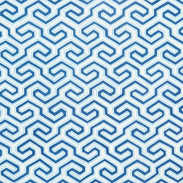 Ming Fret Print Blue 177280 by Schumacher Designer Fabric ORIENT EXPRESS LINEN 50% COTTON 50% UNITED STATES OF AMERICA </p><p>Repeat: Horizontal: 4 1/4" (11CM) and Vertical: 3" (8CM) 54 - Swanky Fabrics -