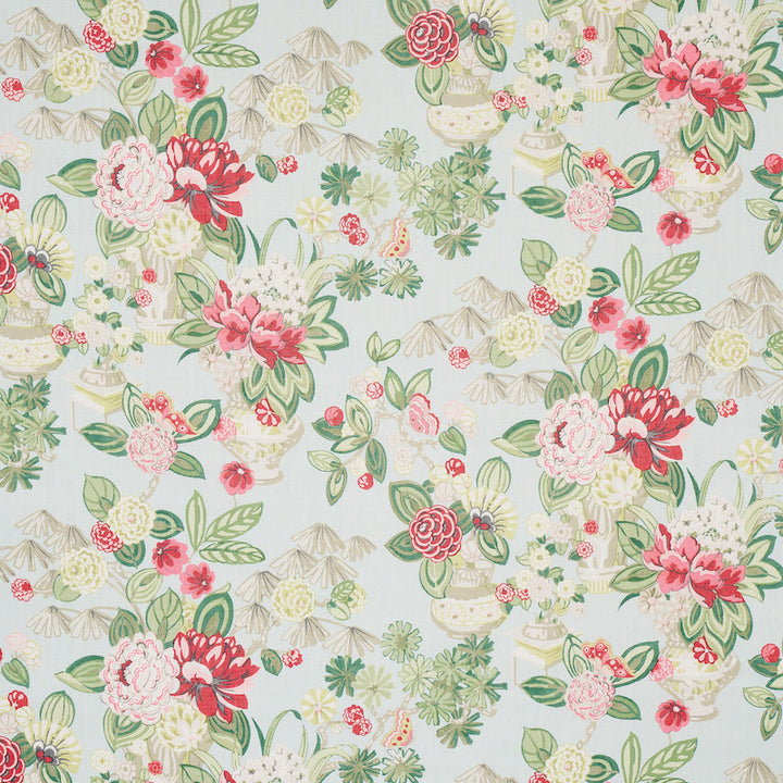 Bouquet Chinois Sky 177292 by Schumacher Fabric ORIENT EXPRESS LINEN 100% THAILAND MARTINDALE 20,000 </p><p>Repeat: Horizontal: 26 1/2" (67CM) and Vertical: 30" (76CM) 54 - Fabric Carolina -