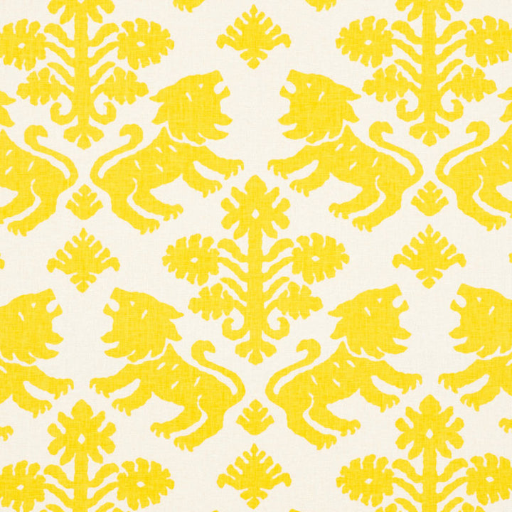Regalia Yellow 177301 by Schumacher Fabric STEP LIVELY See Sample UNITED STATES OF AMERICA MEDIUM DUTY </p><p>Repeat: Horizontal: 18" (46CM) and Vertical: 22 1/4" (57CM) 53 1/2" (136CM) - Fabric Carolina -