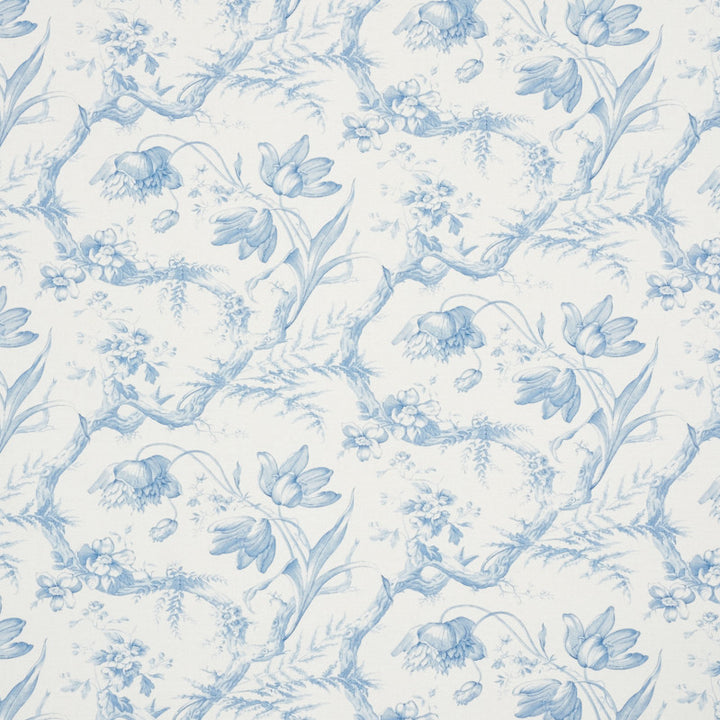 Toile De Fleurs Delft 177400 by Schumacher Fabric Schumacher-Classics 67% Linen, 33% Cotton Martindale 20,000 Horizontal: 26.75 and Vertical: 13.625 54 - Fabric Carolina -