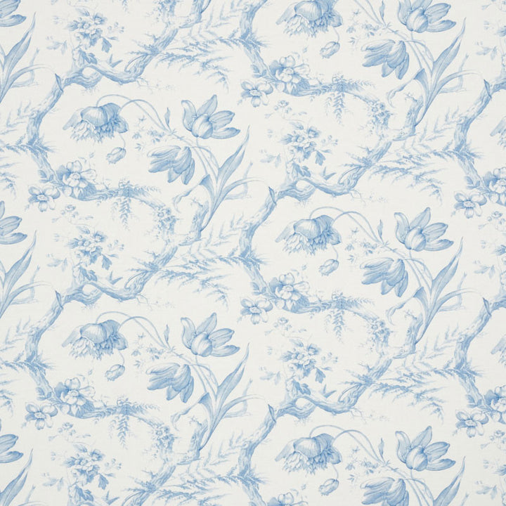 Toile De Fleurs Delft 177400 by Schumacher Fabric SCHUMACHER CLASSICS See Sample FRANCE MEDIUM DUTY </p><p>Repeat: Horizontal: 26 3/4" (68CM) and Vertical: 13 5/8" (35CM) 54" (137CM) - Fabric Carolina -