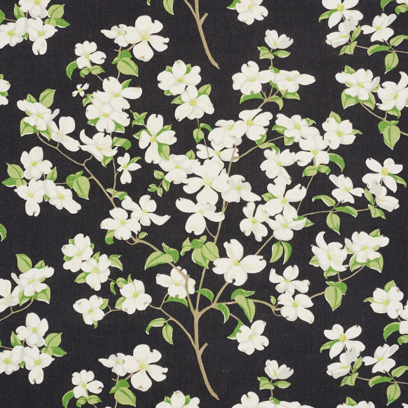 Blooming Branch Black 177412 by Schumacher Fabric SCHUMACHER CLASSICS LINEN 100% CHINA WYZENBEEK 15,000 </p><p>Repeat: Horizontal: 54" (137CM) and Vertical: 27" (69CM) 54 - Fabric Carolina -