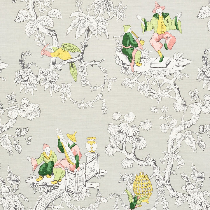 Chinoiserie Moderne Soft Grey 177421 by Schumacher Fabric Schumacher-Classics 55% Linen, 45% Cotton Wyzenbeek 15,000 Horizontal: 27 and Vertical: 35.75 54 - Fabric Carolina -
