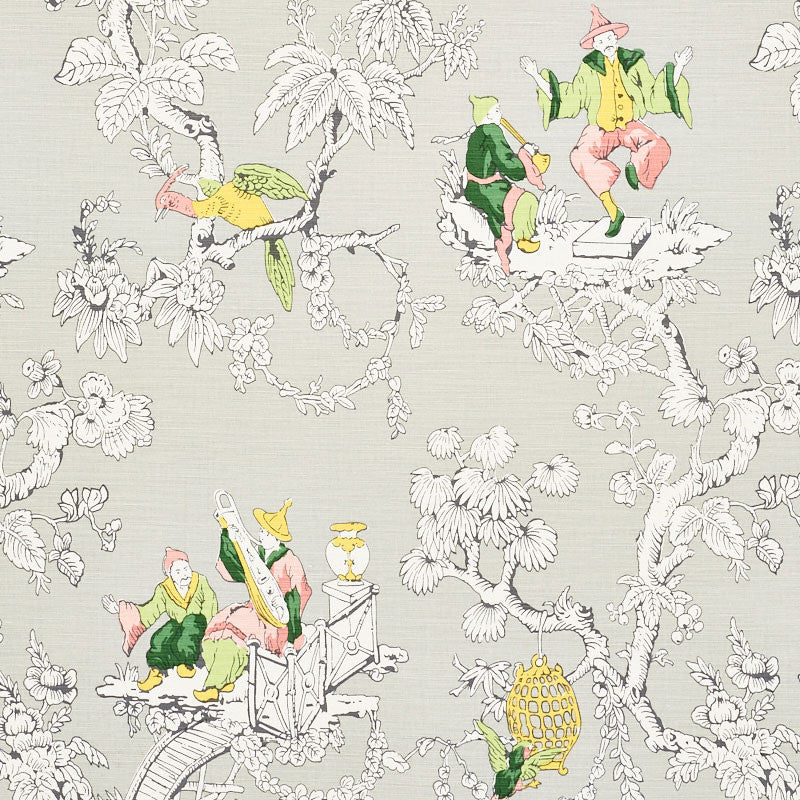 Chinoiserie Moderne Soft Grey 177421 by Schumacher Fabric SCHUMACHER CLASSICS See Sample BELGIUM MEDIUM DUTY </p><p>Repeat: Horizontal: 27" (69CM) and Vertical: 35 3/4" (91CM) 54" (137CM) - Fabric Carolina -