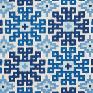 Palmetto Print Ocean 177451 by Schumacher Fabric