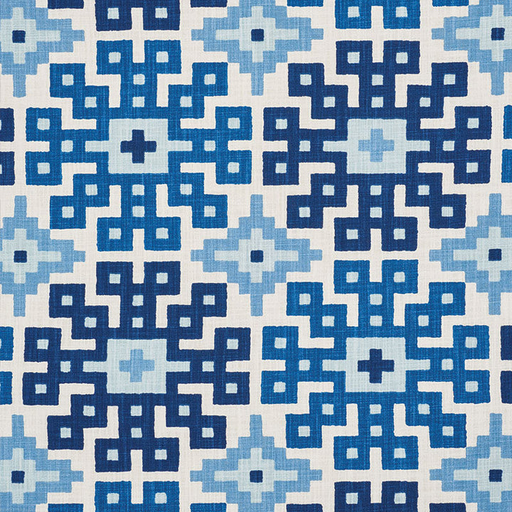 Palmetto Print Ocean 177451 by Schumacher Fabric Schumacher Fabric Palmetto Print Ocean 177451Fabric COTTON 100% ISRAEL </p><p>Repeat: H: HORZ. 26 3/4" (68CM) , V: VERT. 25 1/4" (64CM) 54 - Fabric Carolina -