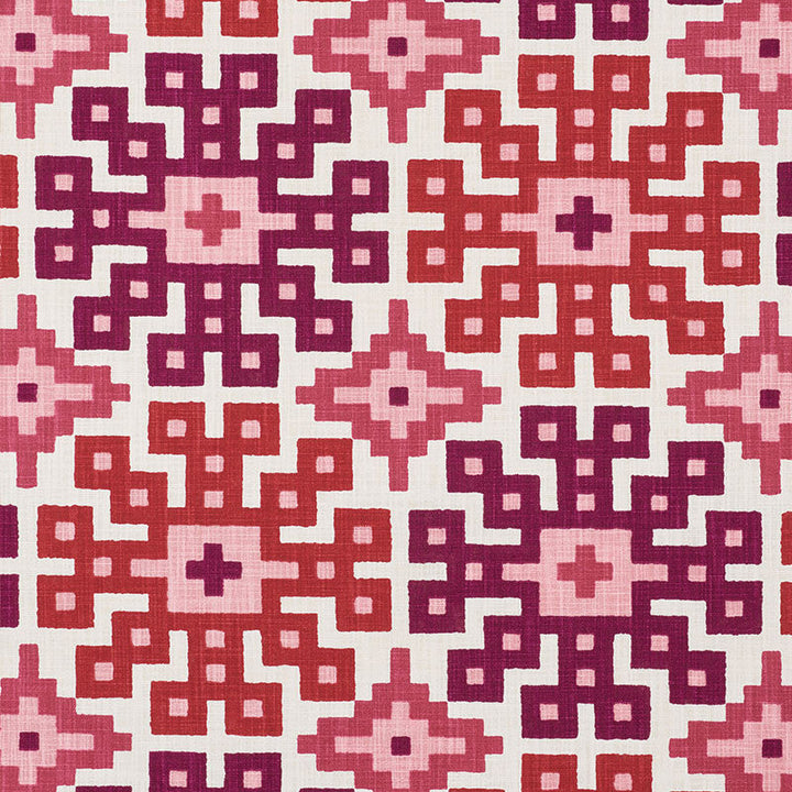 Palmetto Print Valentine 177452 by Schumacher Designer Fabric HAPPY TOGETHER COTTON 100% ISRAEL WYZENBEEK 15,000 </p><p>Repeat: Horizontal: 26 3/4" (68CM) and Vertical: 25 1/4" (64CM) 54 - Swanky Fabrics -