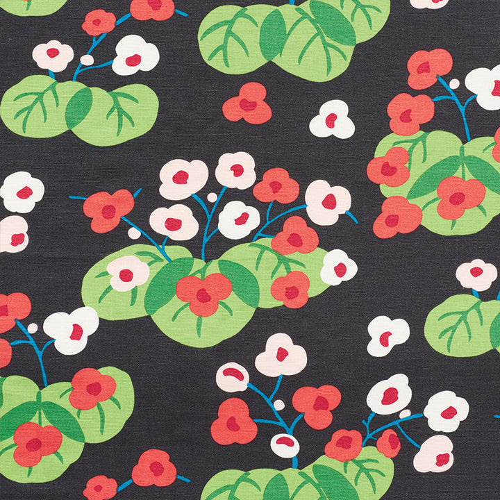 Saku Soft Black 177482 by Schumacher Designer Fabric Print-Happy 60% Linen, 30% Cotton, 10% Nylon Martindale 20,000 Horizontal: 23.5 and Vertical: 27 55.25 - Swanky Fabrics -